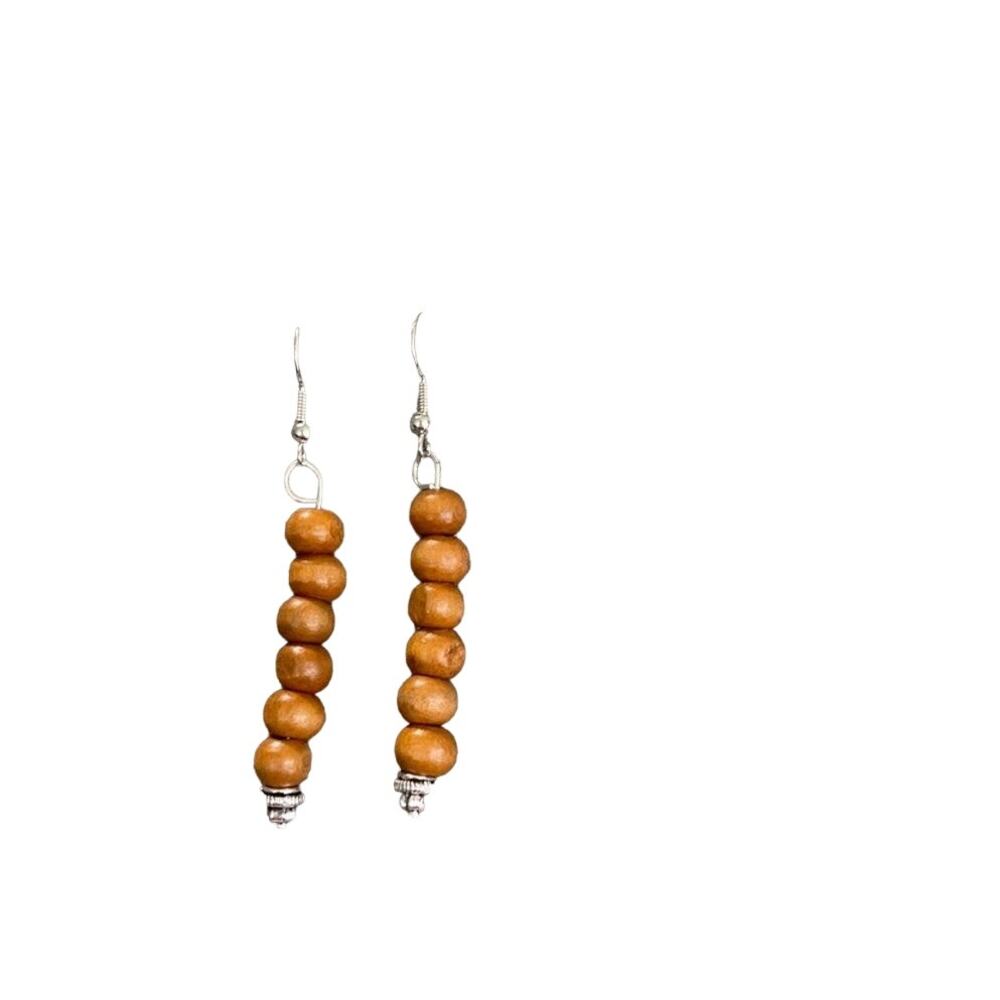 wood bead earrings